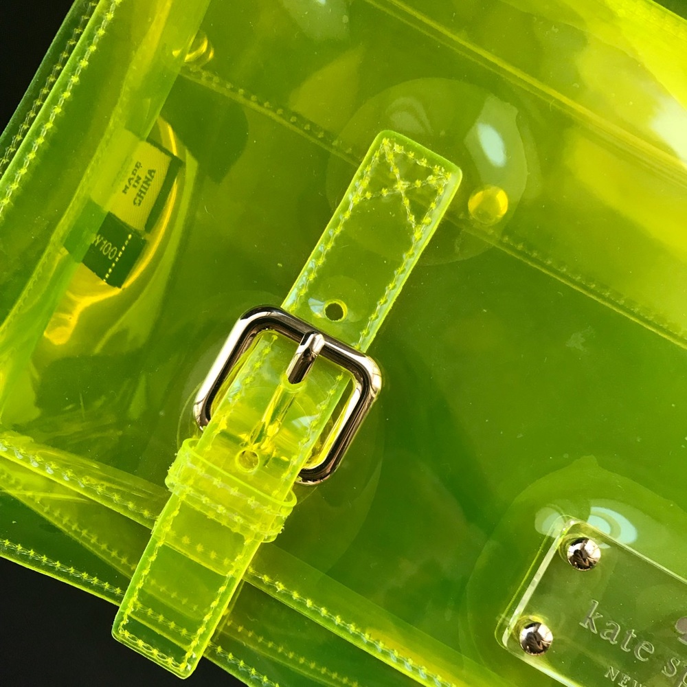KATE SPADE See-through Neon Yellow Clutch! RARE!👽 - Picture 4 of 7